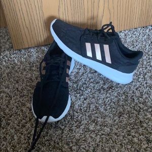 Copper striped Adidas Neo shoes